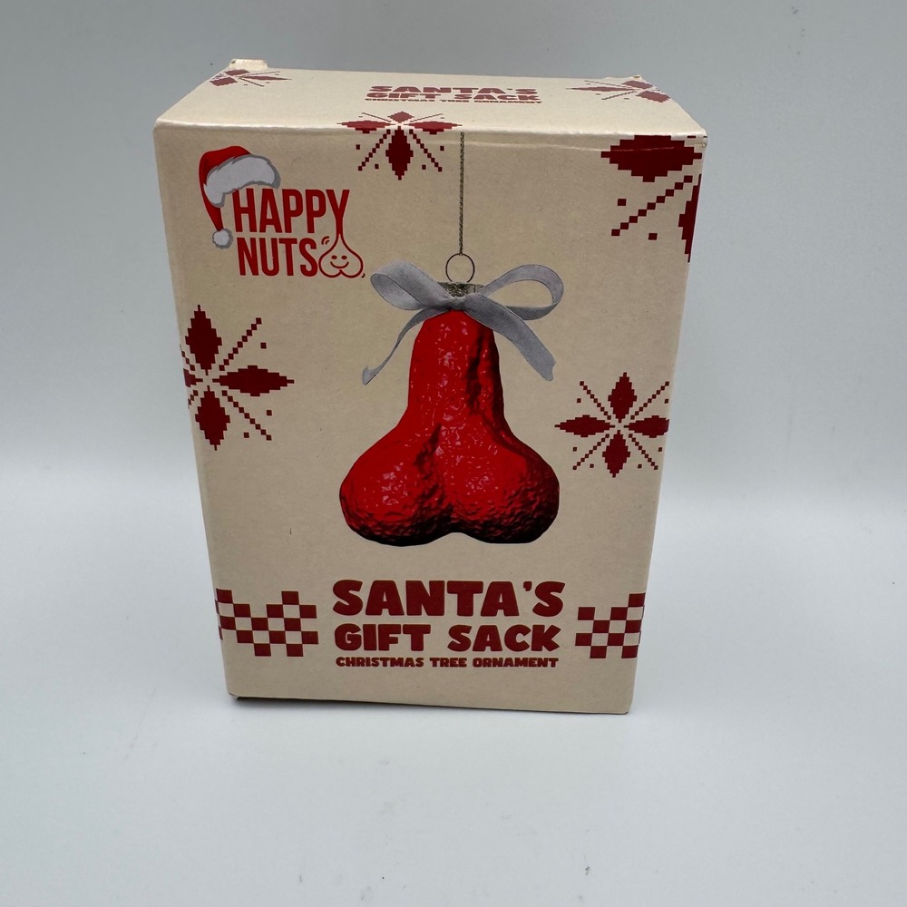 Happy Nuts Ornament Red Santa's Gift Sack Gag Gift Christmas Decor